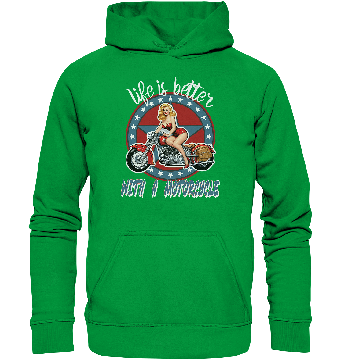 life is better with a motorcycle - Retro Design II - Basic Unisex Hoodie