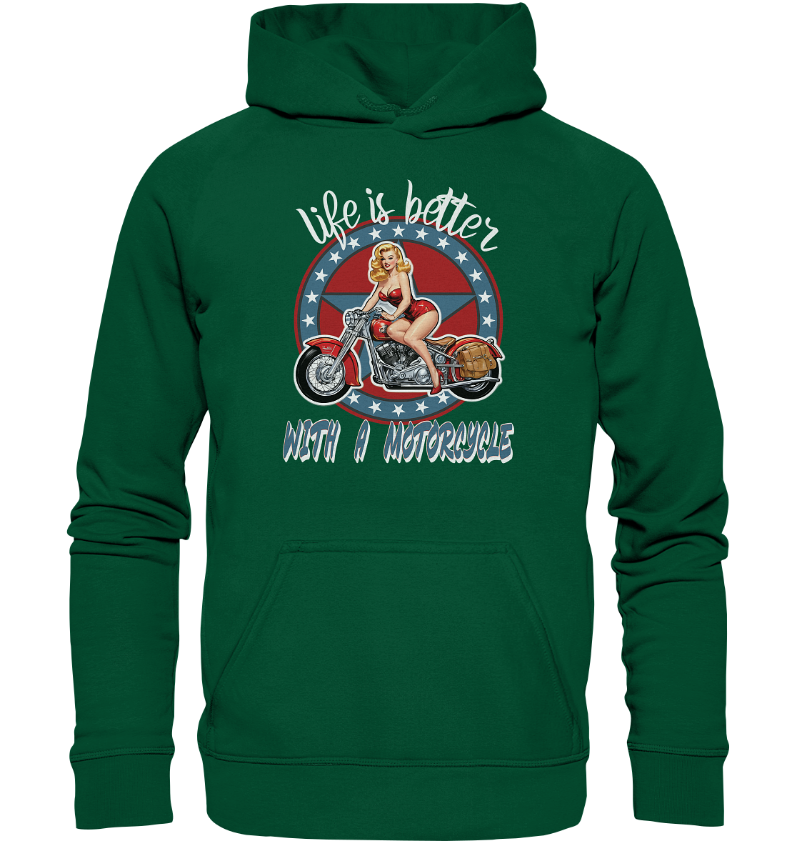 life is better with a motorcycle - Retro Design II - Basic Unisex Hoodie