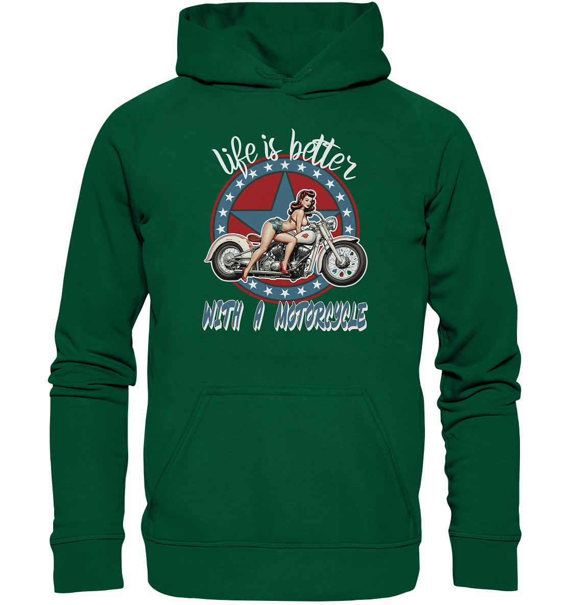 life is better with a motorcycle - Retro Design I - Basic Unisex Hoodie