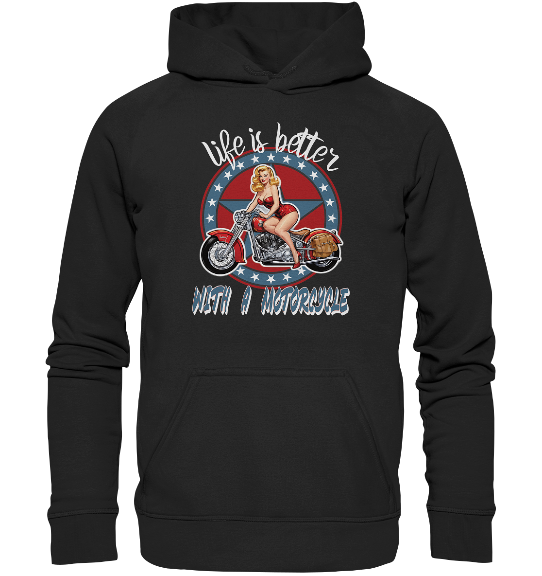 life is better with a motorcycle - Retro Design II - Basic Unisex Hoodie