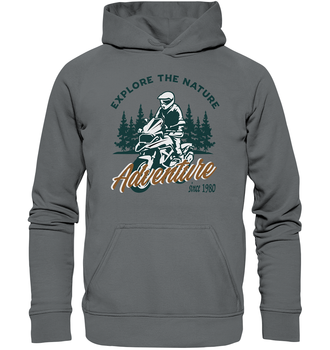 Explore the Nature - Adventure Bike 1980 - Basic Unisex Hoodie