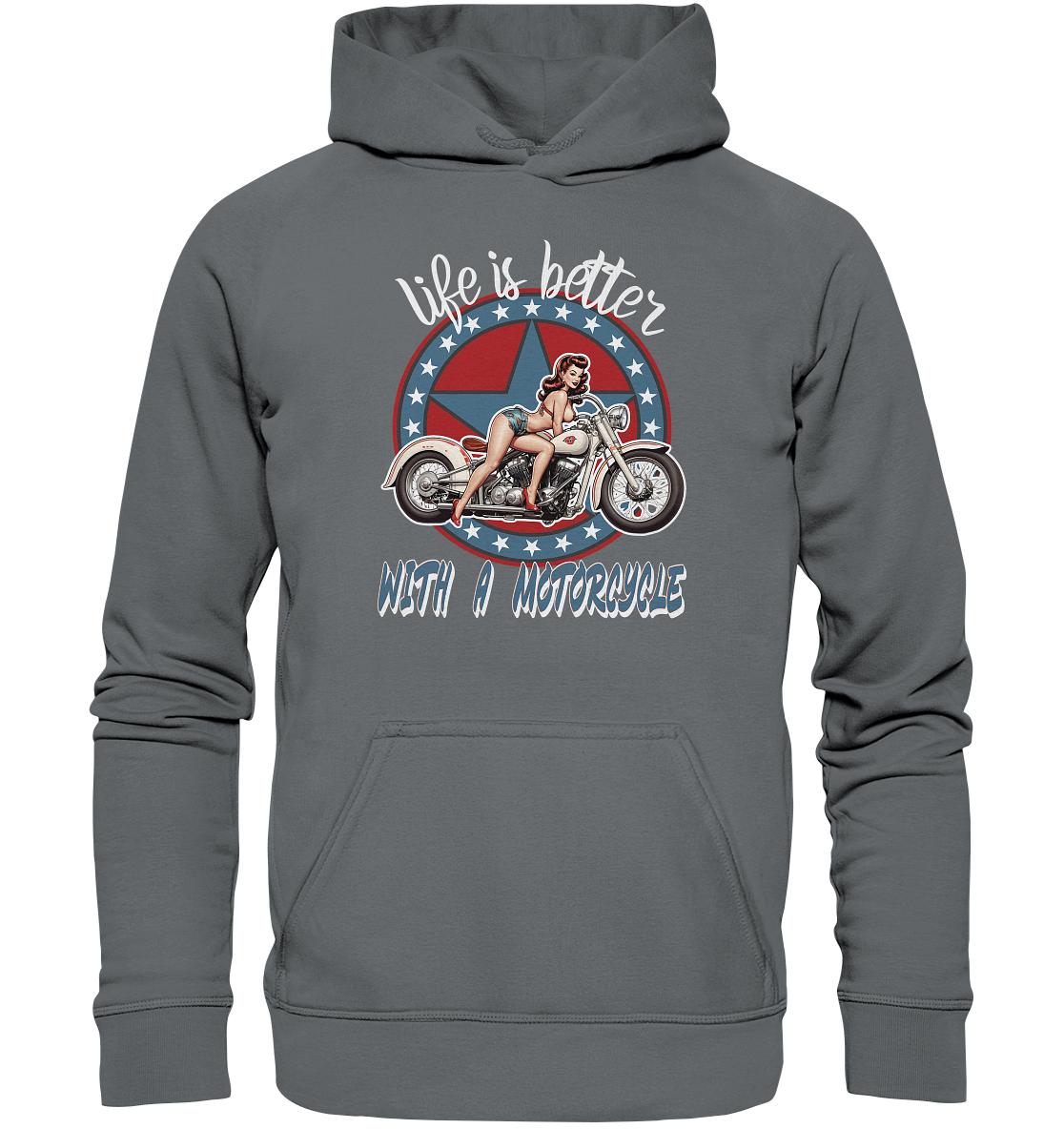 life is better with a motorcycle - Retro Design I - Basic Unisex Hoodie