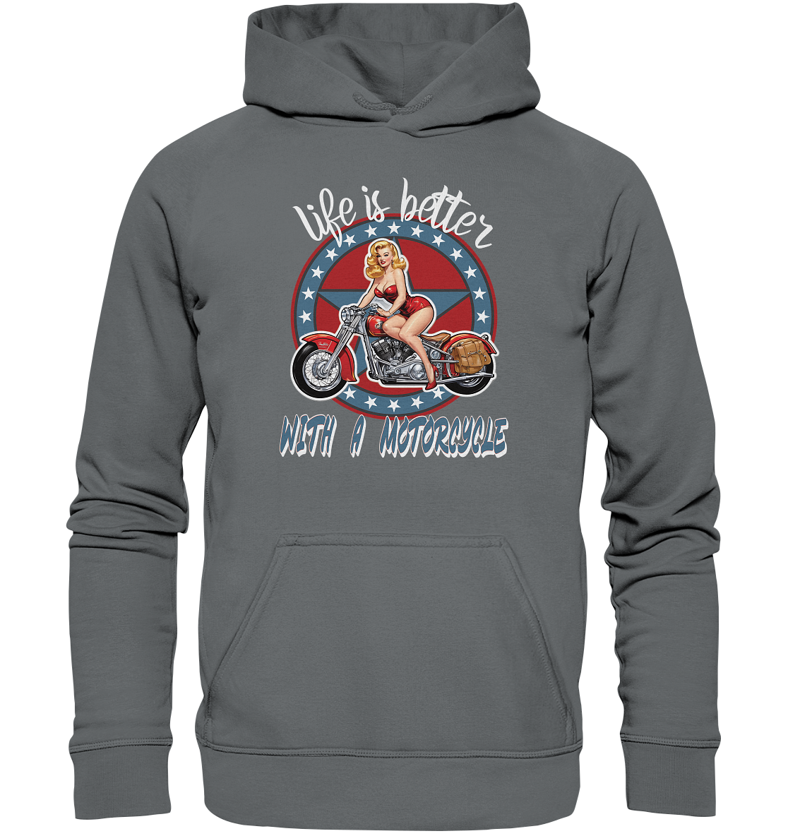 life is better with a motorcycle - Retro Design II - Basic Unisex Hoodie