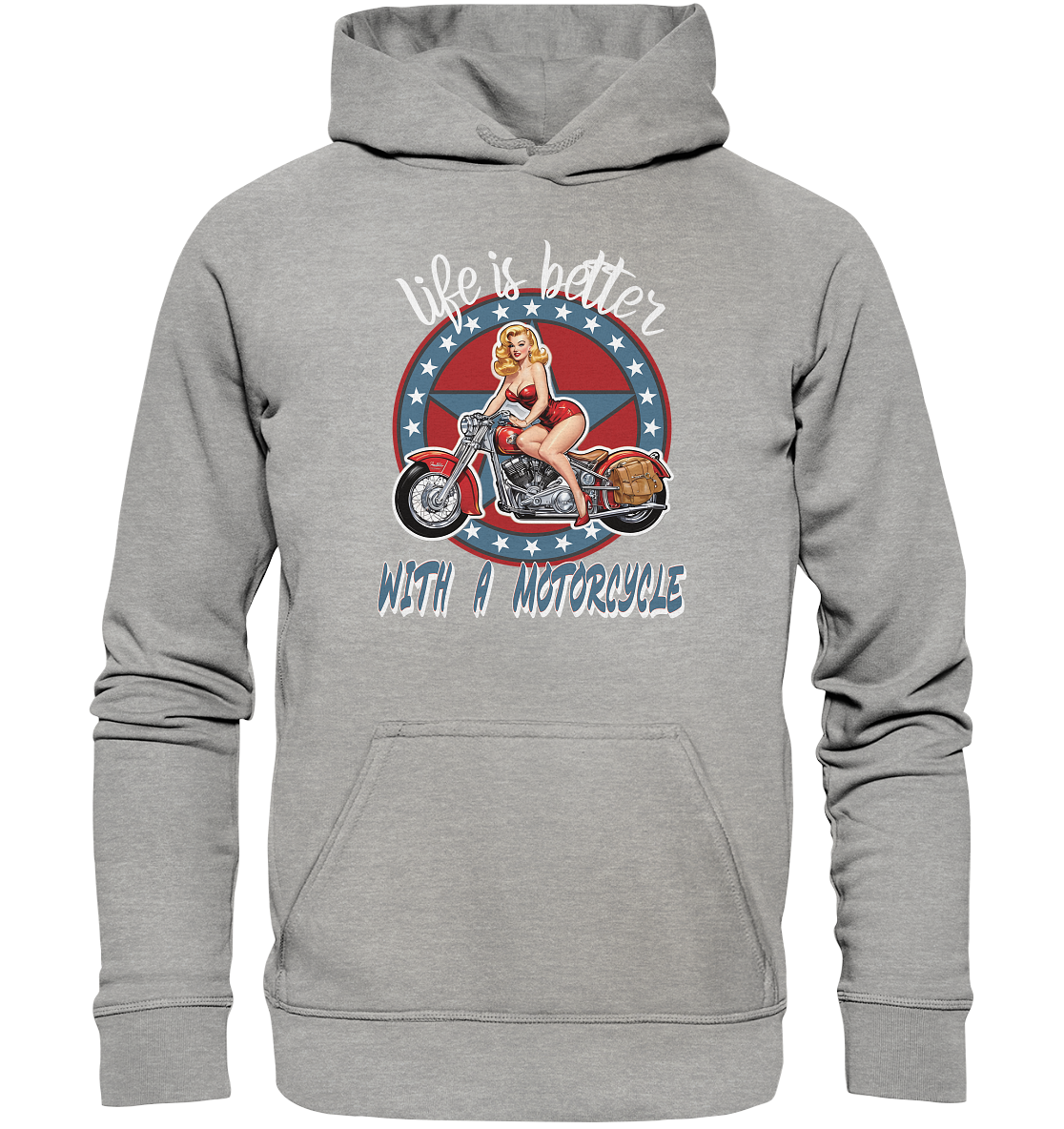 life is better with a motorcycle - Retro Design II - Basic Unisex Hoodie