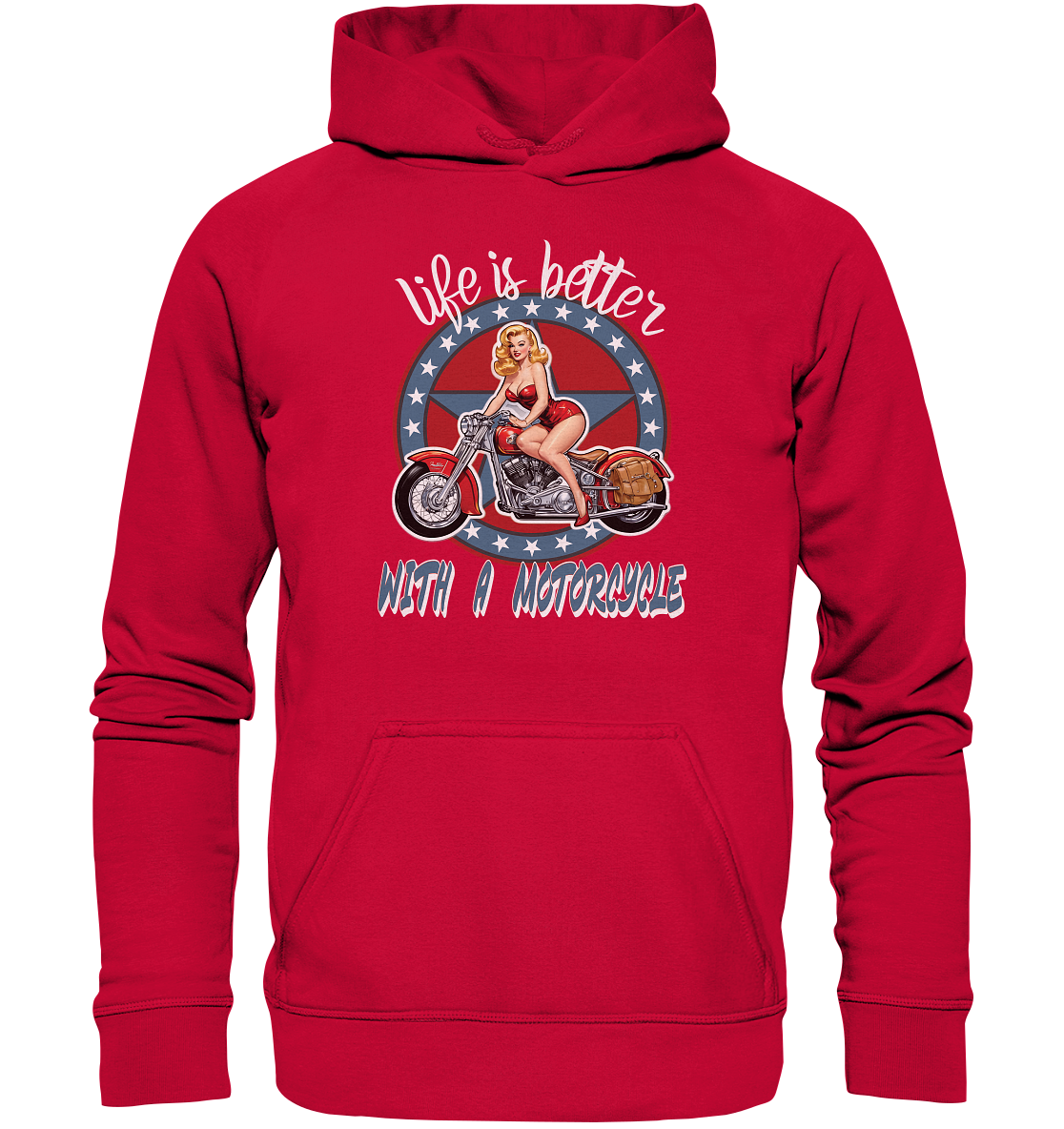 life is better with a motorcycle - Retro Design II - Basic Unisex Hoodie