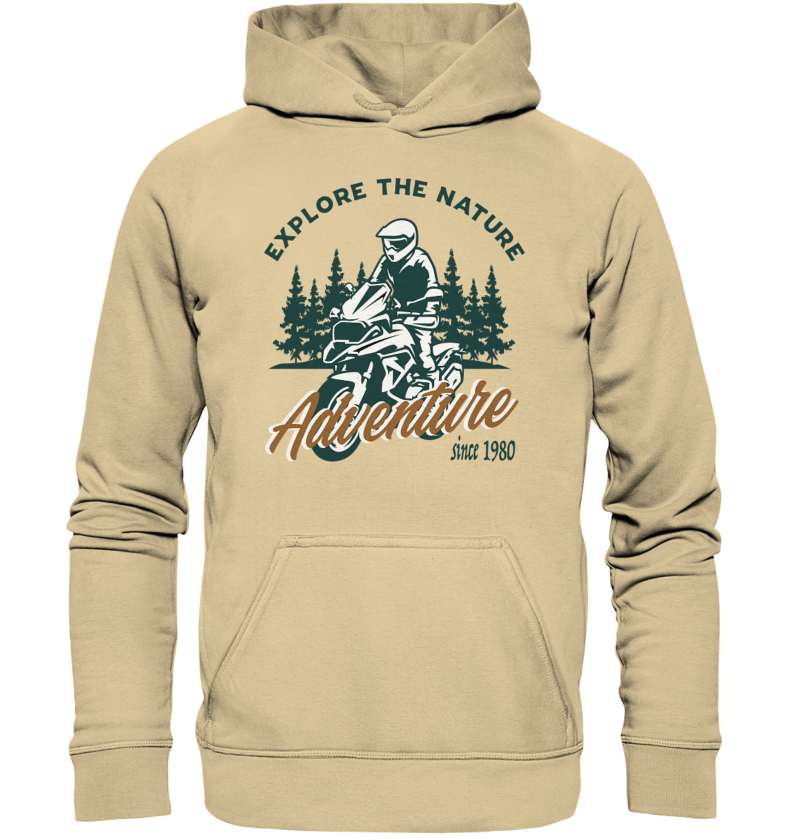 Explore the Nature - Adventure Bike 1980 - Basic Unisex Hoodie