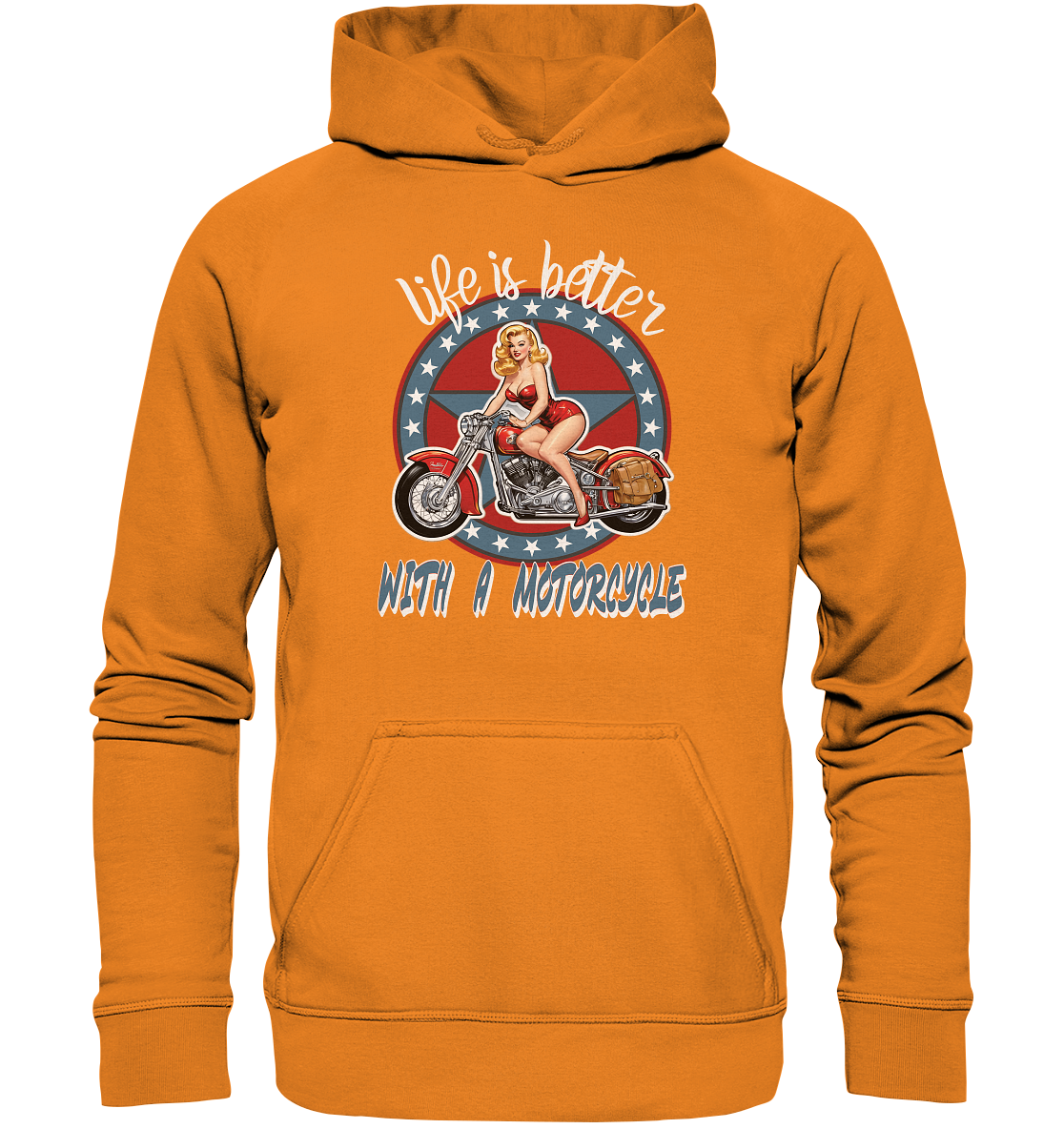life is better with a motorcycle - Retro Design II - Basic Unisex Hoodie