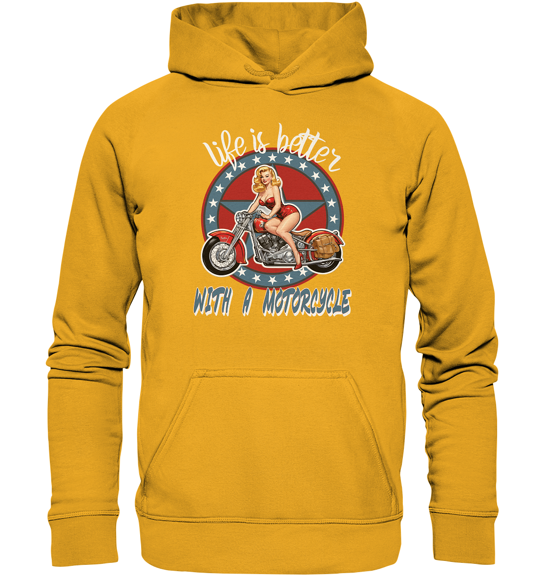 life is better with a motorcycle - Retro Design II - Basic Unisex Hoodie