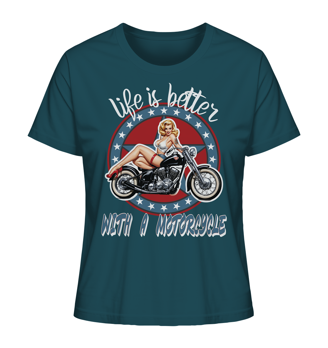 life is better with a motorcycle - Retro Design III - Ladies Organic Shirt