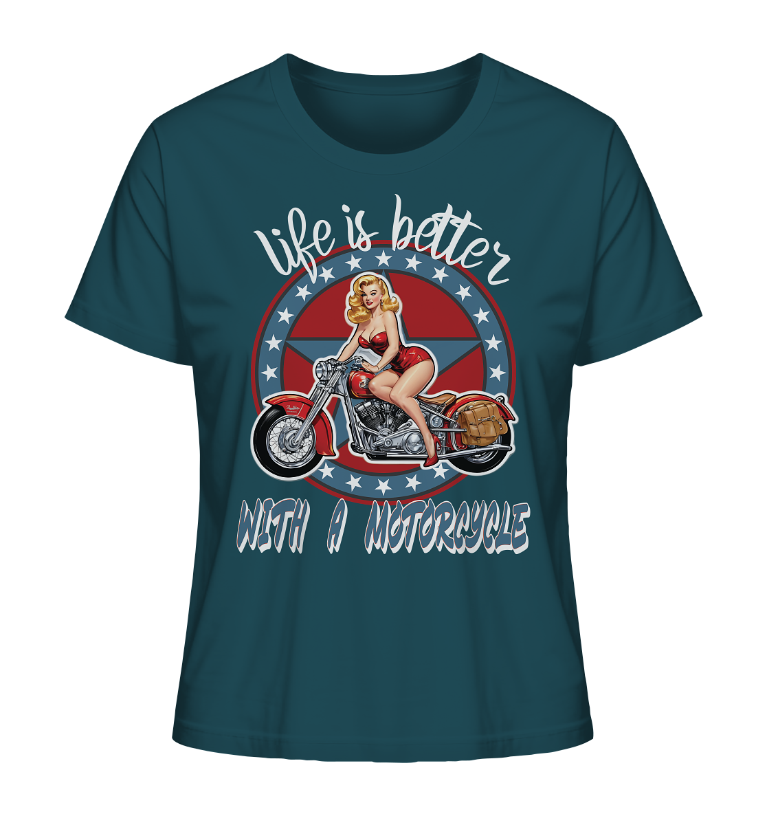life is better with a motorcycle - Retro Design II - Ladies Organic Shirt