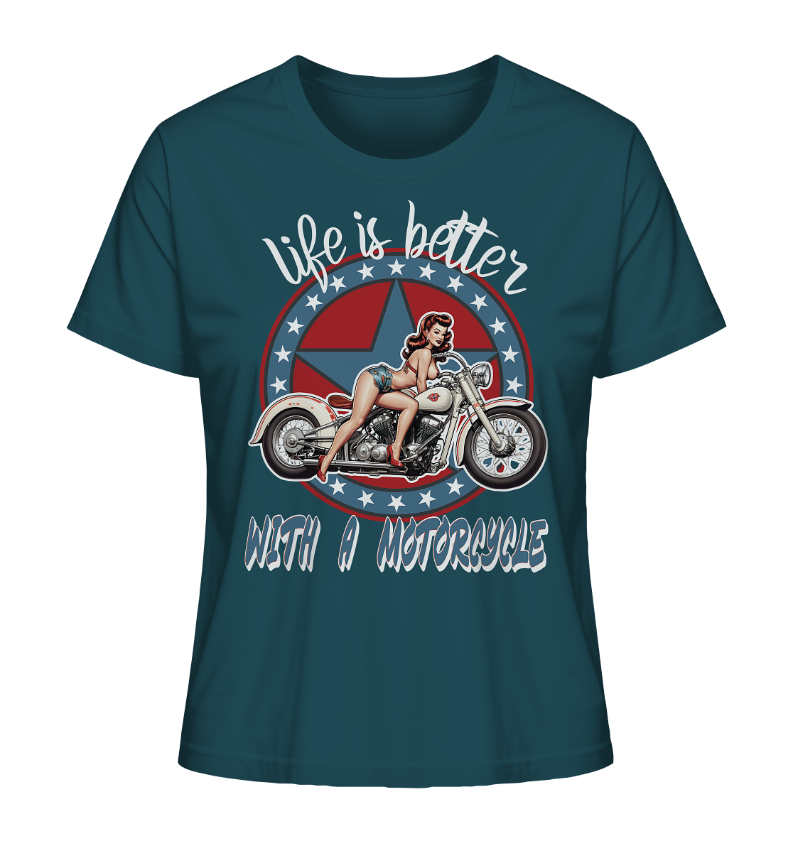 life is better with a motorcycle - Retro Design I - Ladies Organic Shirt