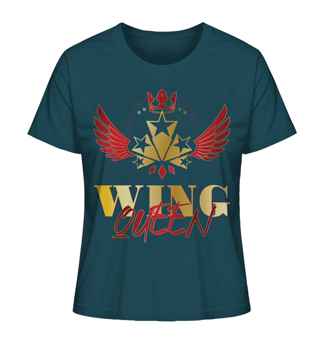 Goldwing - Wing Queen rot/gold - Ladies Organic Shirt