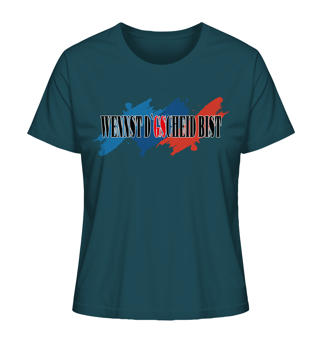 wennst GScheit bist - Spruch für bayrische Adventure Biker 3-farbig - Ladies Organic Shirt