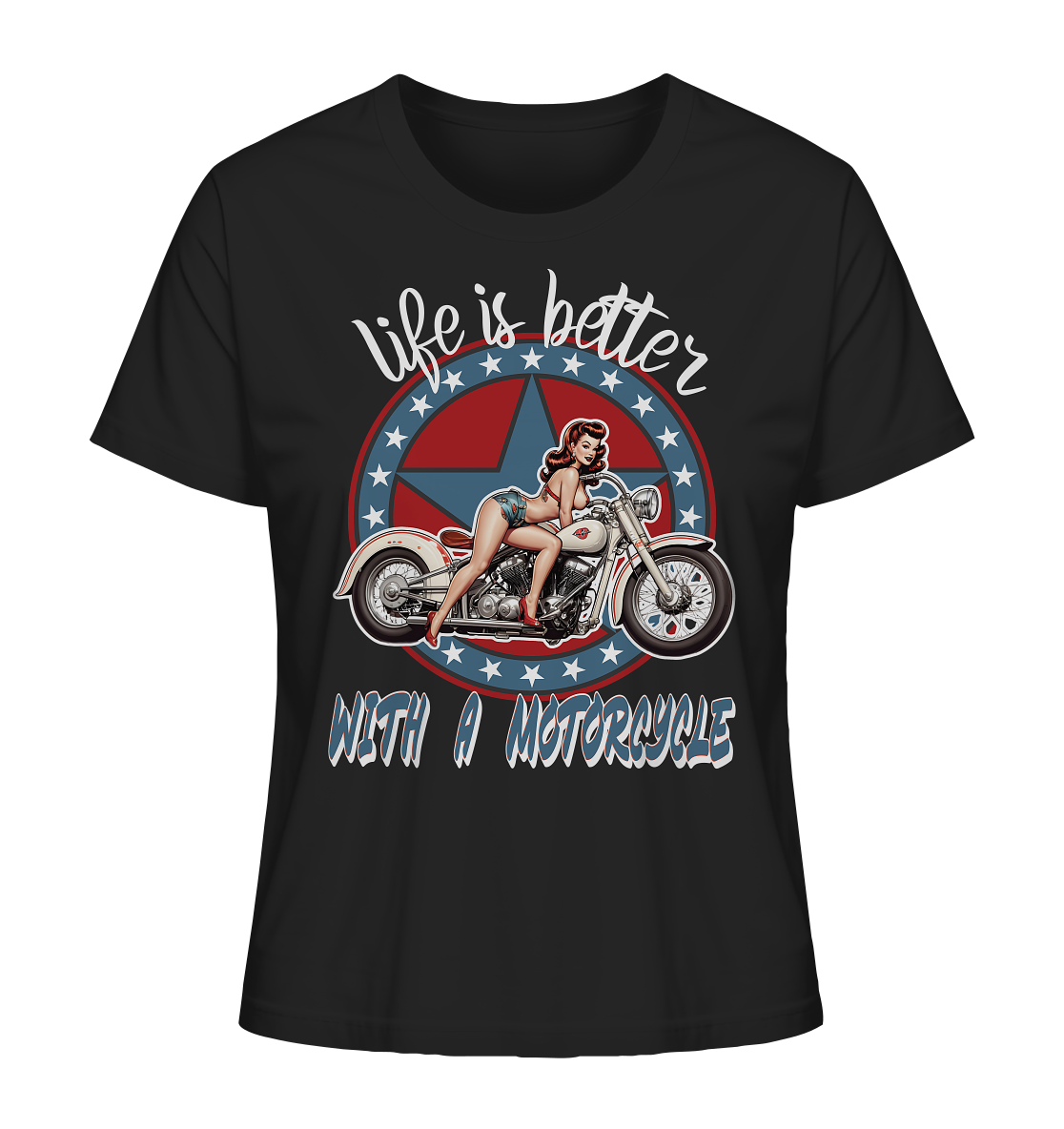 life is better with a motorcycle - Retro Design I - Ladies Organic Shirt