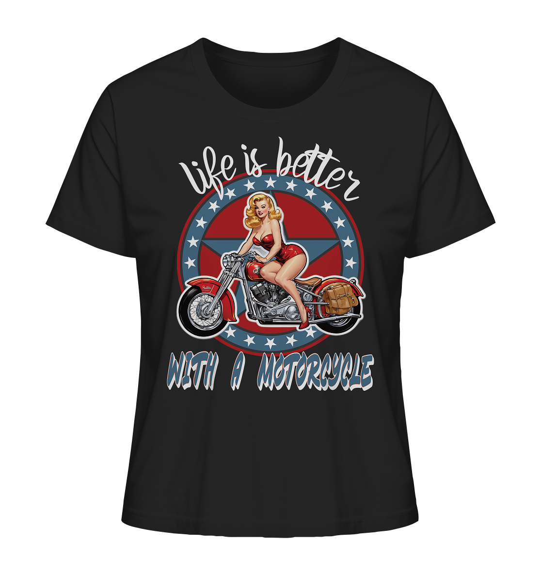 life is better with a motorcycle - Retro Design II - Ladies Organic Shirt