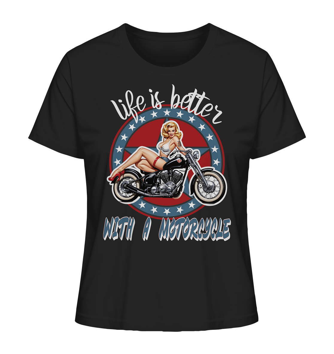 life is better with a motorcycle - Retro Design III - Ladies Organic Shirt