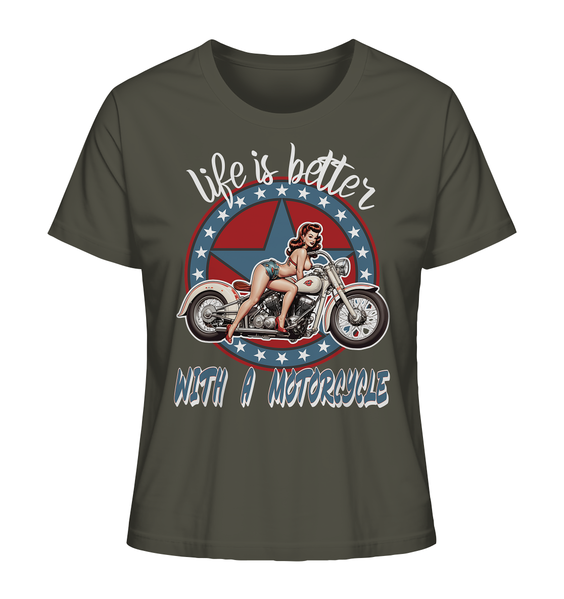 life is better with a motorcycle - Retro Design I - Ladies Organic Shirt