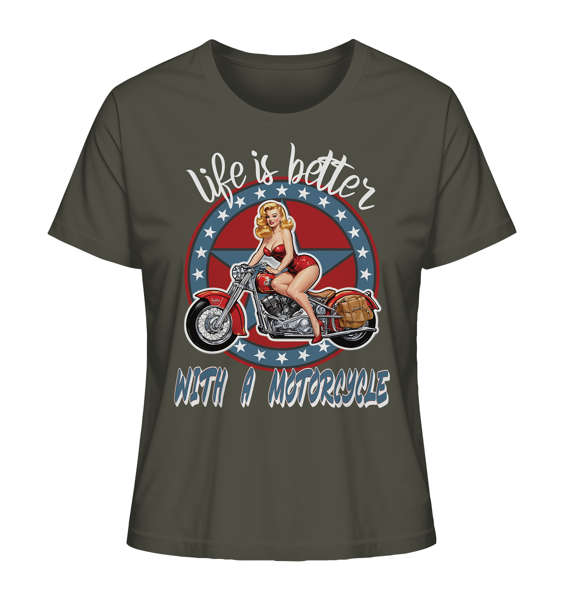life is better with a motorcycle - Retro Design II - Ladies Organic Shirt