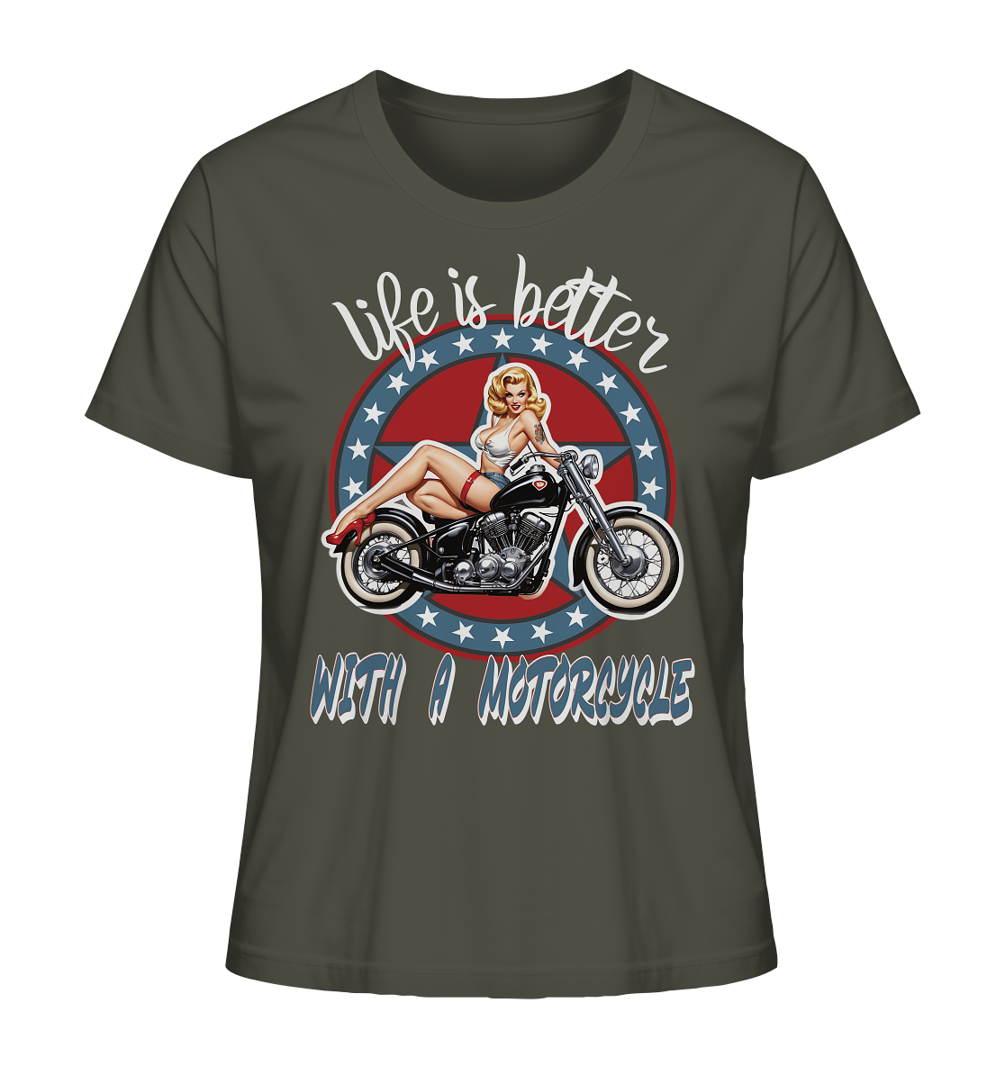 life is better with a motorcycle - Retro Design III - Ladies Organic Shirt