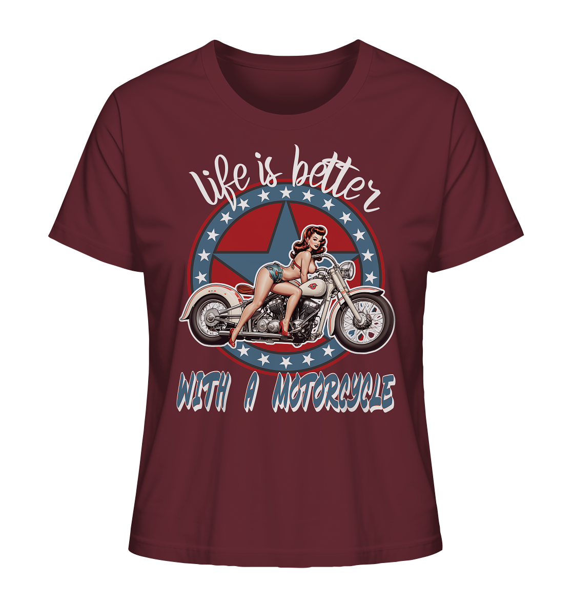 life is better with a motorcycle - Retro Design I - Ladies Organic Shirt
