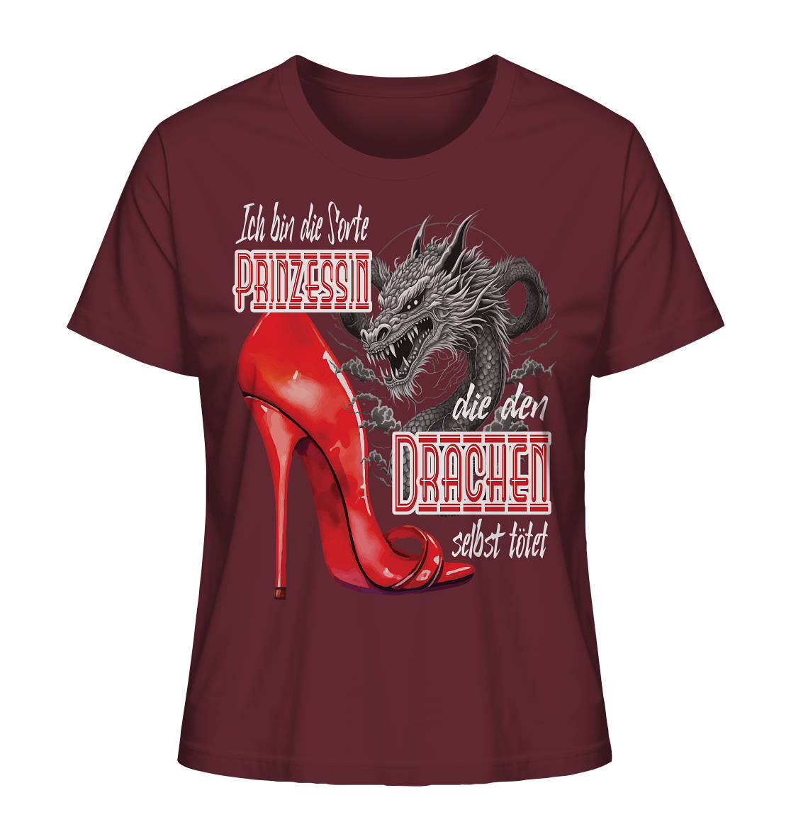 Prinzessin - die den Drachen tötet High Heel - Ladies Organic Shirt
