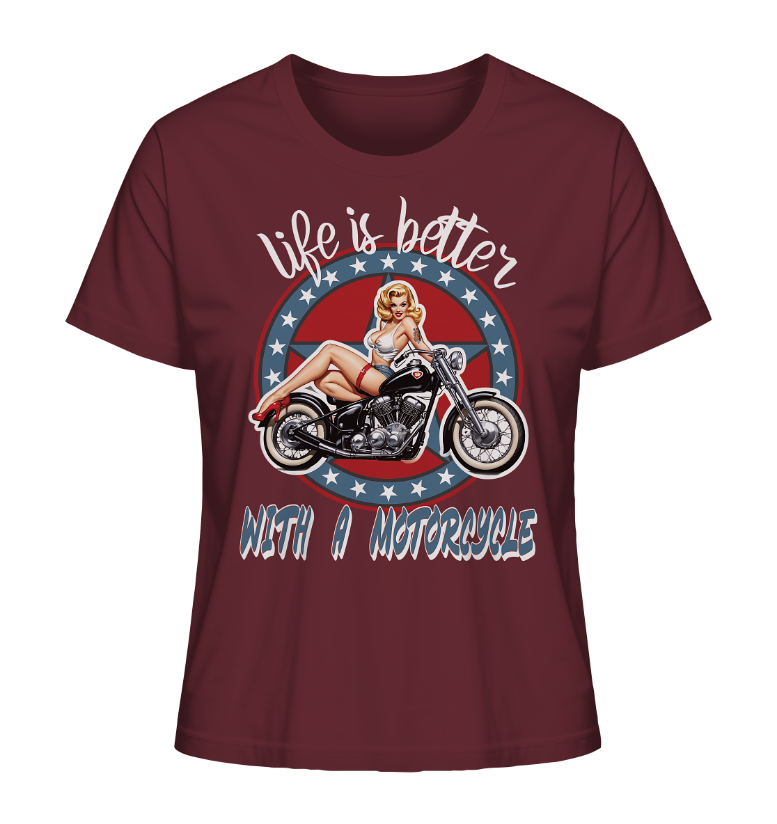 life is better with a motorcycle - Retro Design III - Ladies Organic Shirt