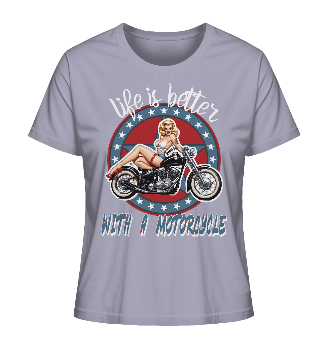 life is better with a motorcycle - Retro Design III - Ladies Organic Shirt