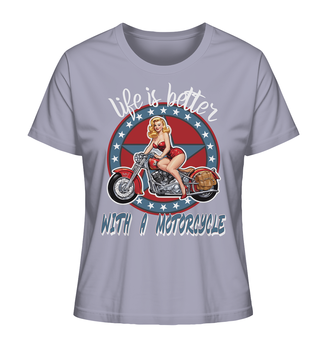 life is better with a motorcycle - Retro Design II - Ladies Organic Shirt