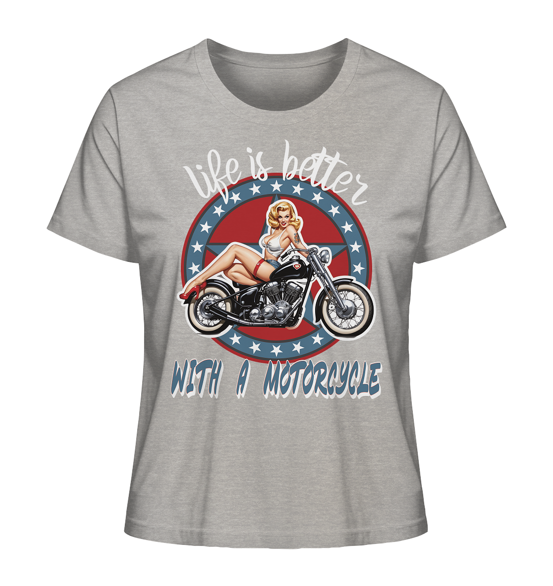 life is better with a motorcycle - Retro Design III - Ladies Organic Shirt