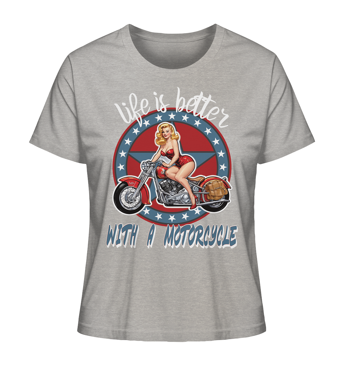 life is better with a motorcycle - Retro Design II - Ladies Organic Shirt