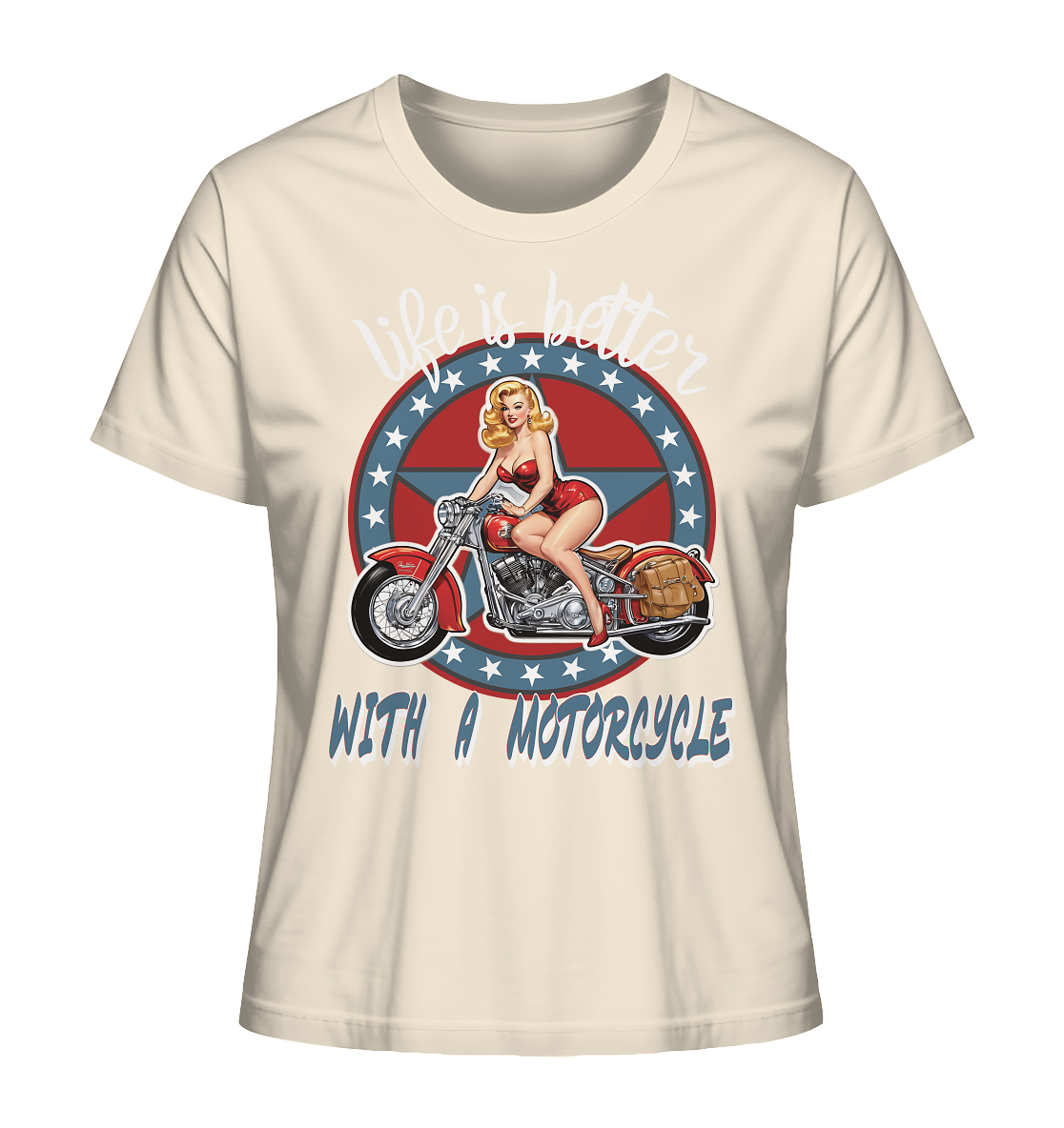 life is better with a motorcycle - Retro Design II - Ladies Organic Shirt
