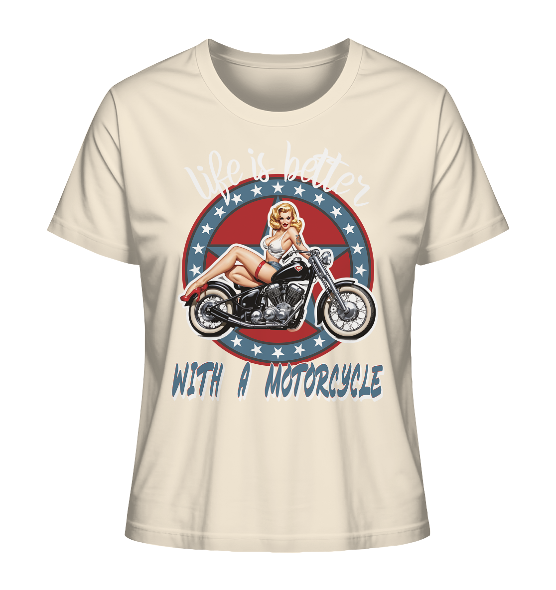 life is better with a motorcycle - Retro Design III - Ladies Organic Shirt