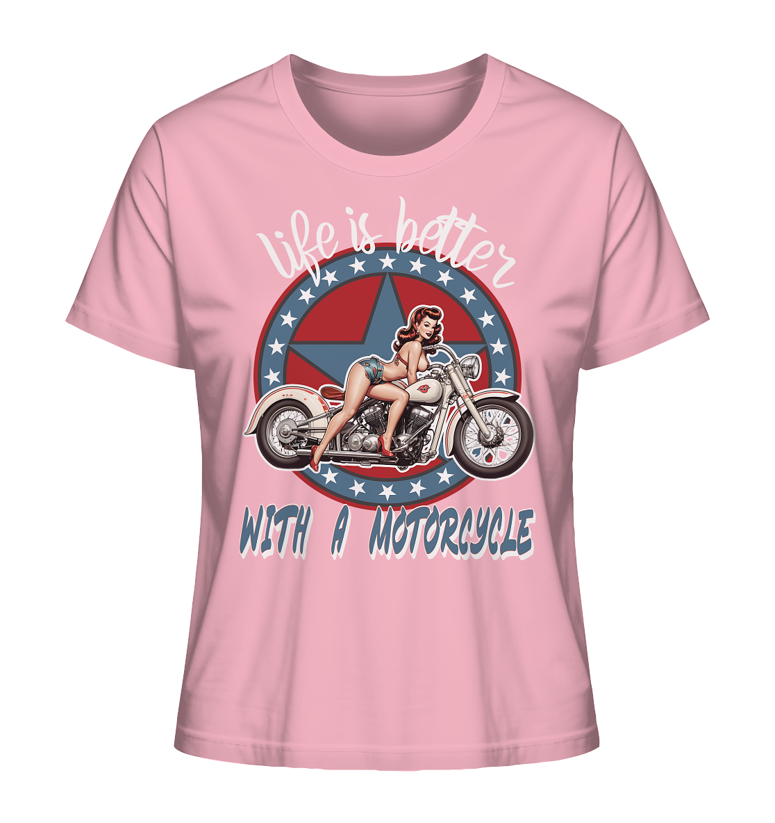 life is better with a motorcycle - Retro Design I - Ladies Organic Shirt