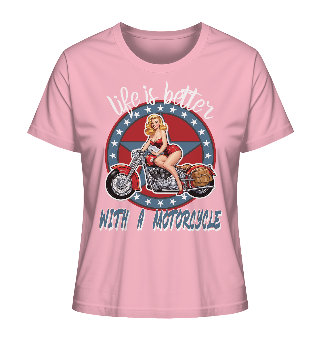 life is better with a motorcycle - Retro Design II - Ladies Organic Shirt