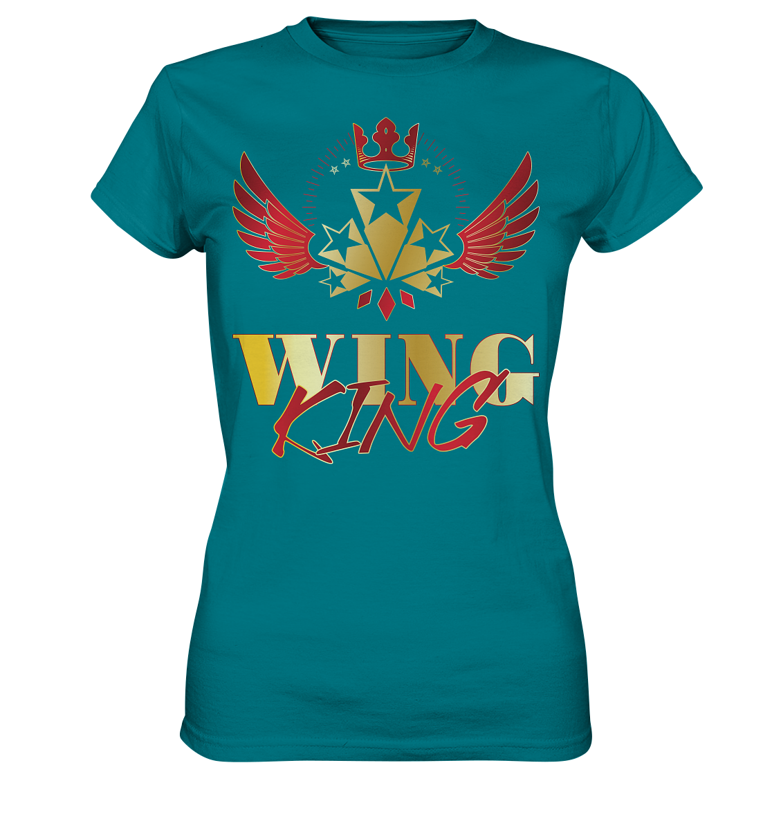 Goldwing - Wing King rot/gold - Ladies Premium Shirt