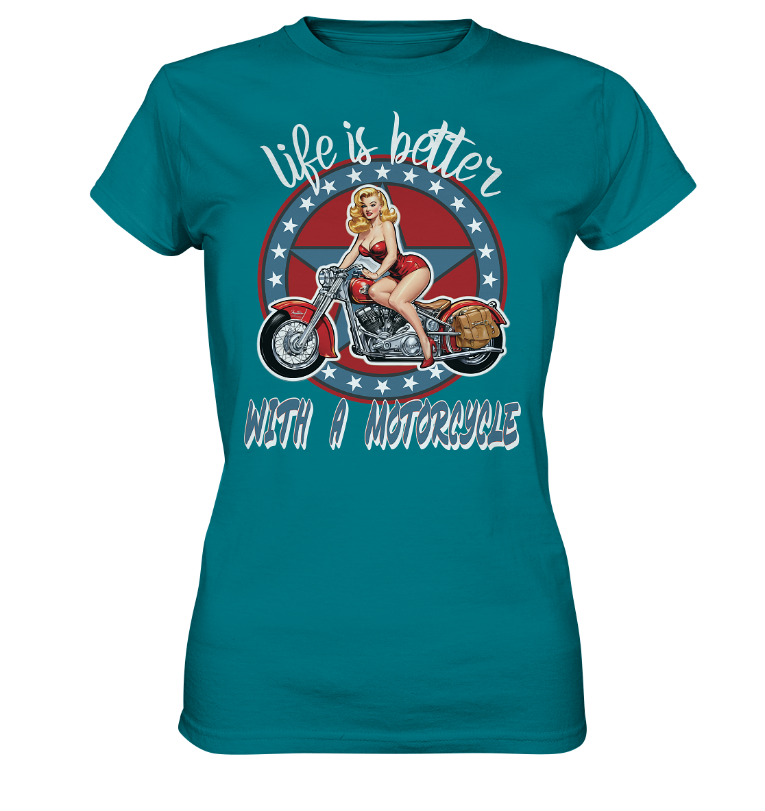 life is better with a motorcycle - Retro Design II - Ladies Premium Shirt