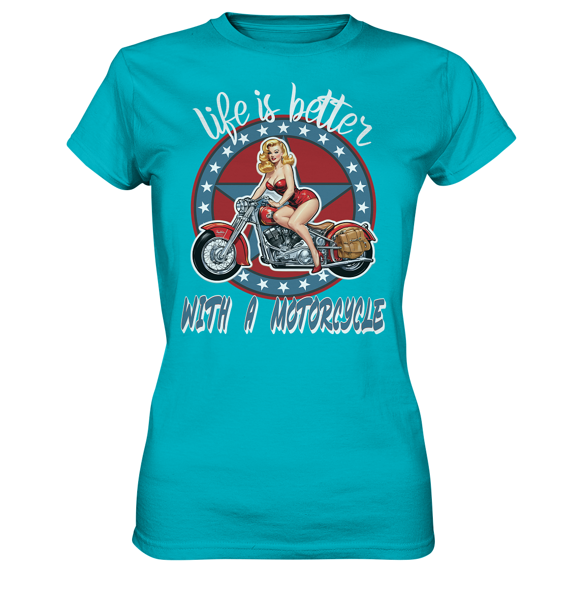 life is better with a motorcycle - Retro Design II - Ladies Premium Shirt