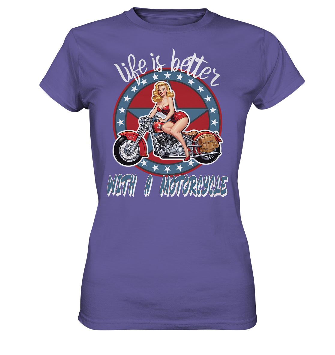 life is better with a motorcycle - Retro Design II - Ladies Premium Shirt