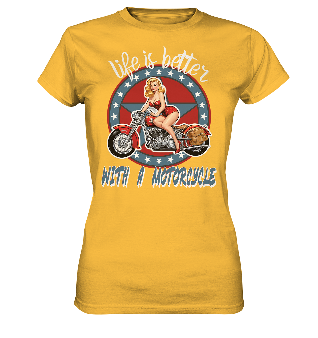 life is better with a motorcycle - Retro Design II - Ladies Premium Shirt