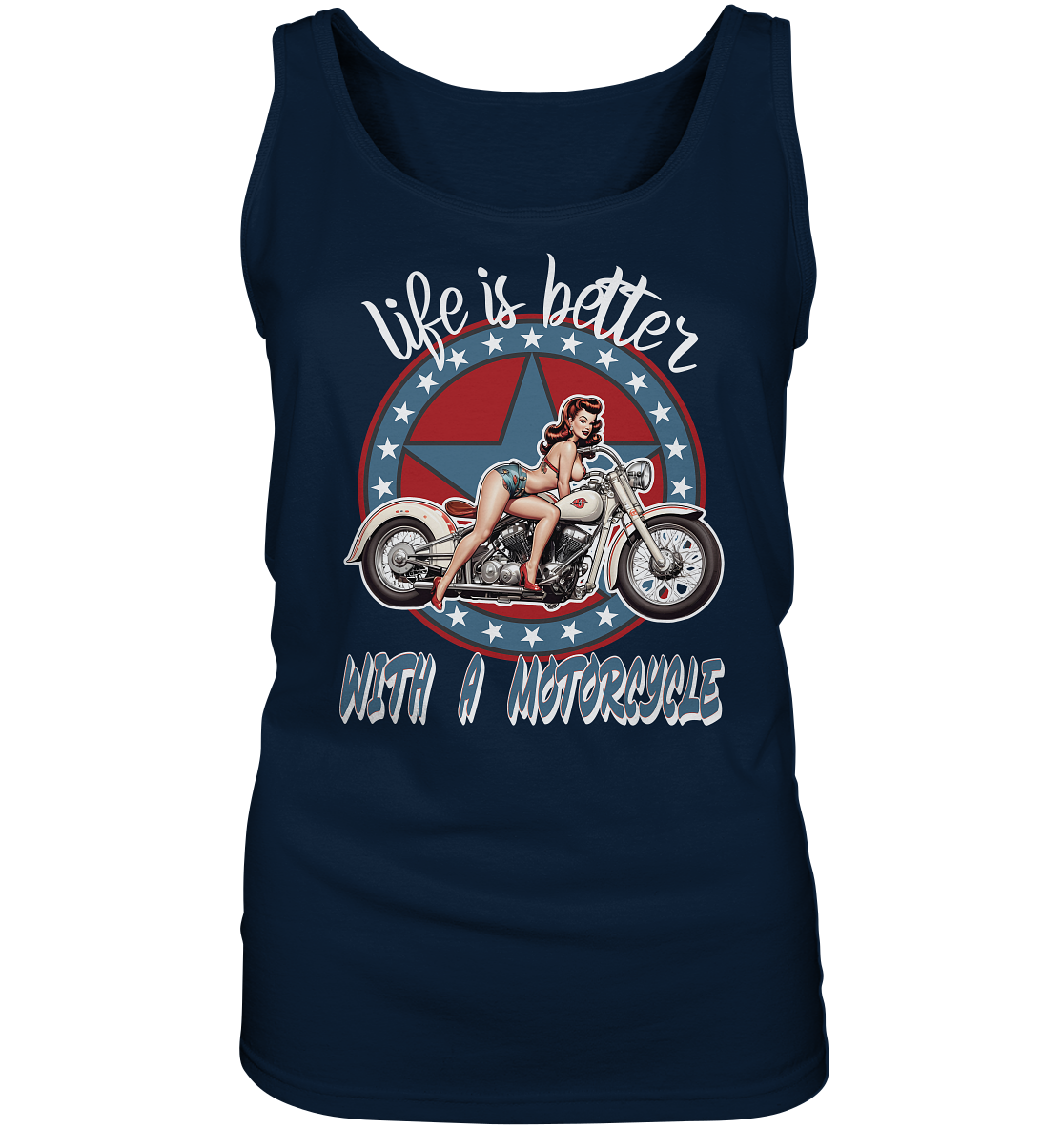 life is better with a motorcycle - Retro Design I - Ladies Tank-Top