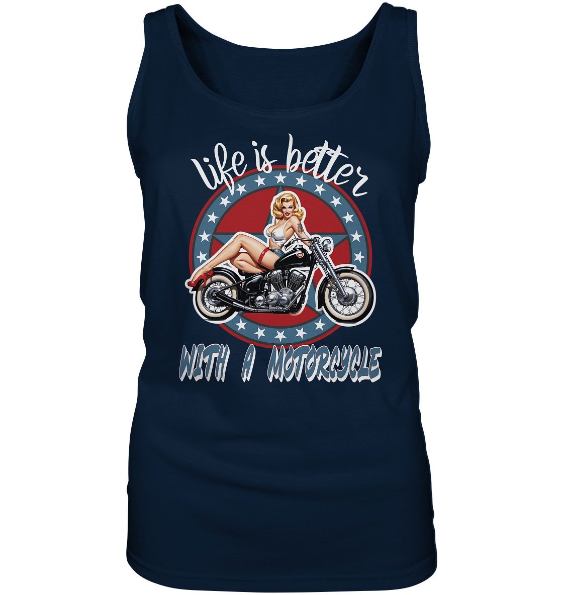 life is better with a motorcycle - Retro Design III - Ladies Tank-Top