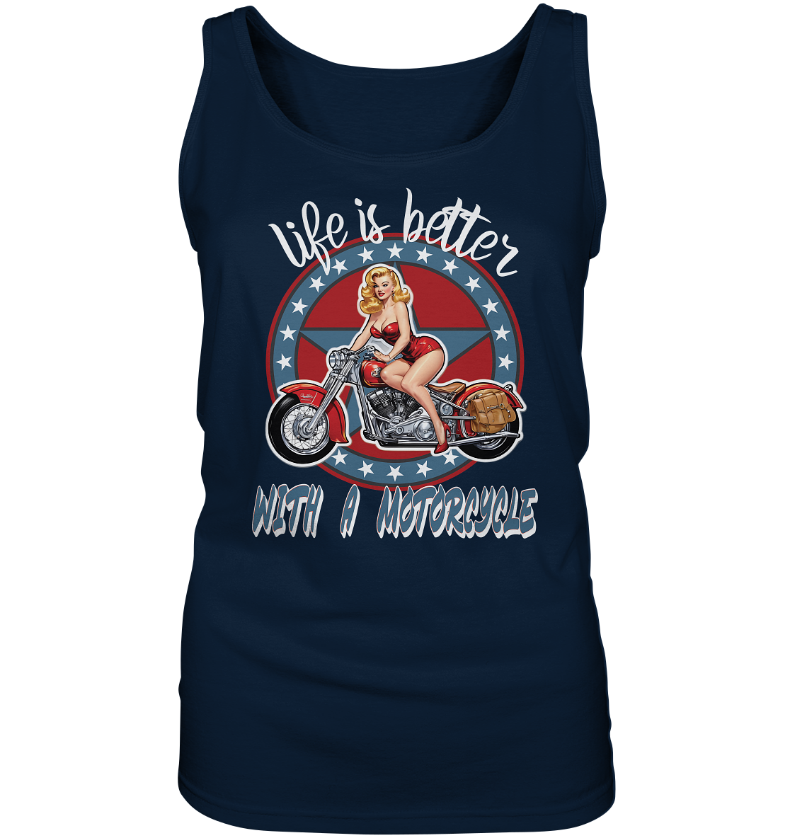 life is better with a motorcycle - Retro Design II - Ladies Tank-Top