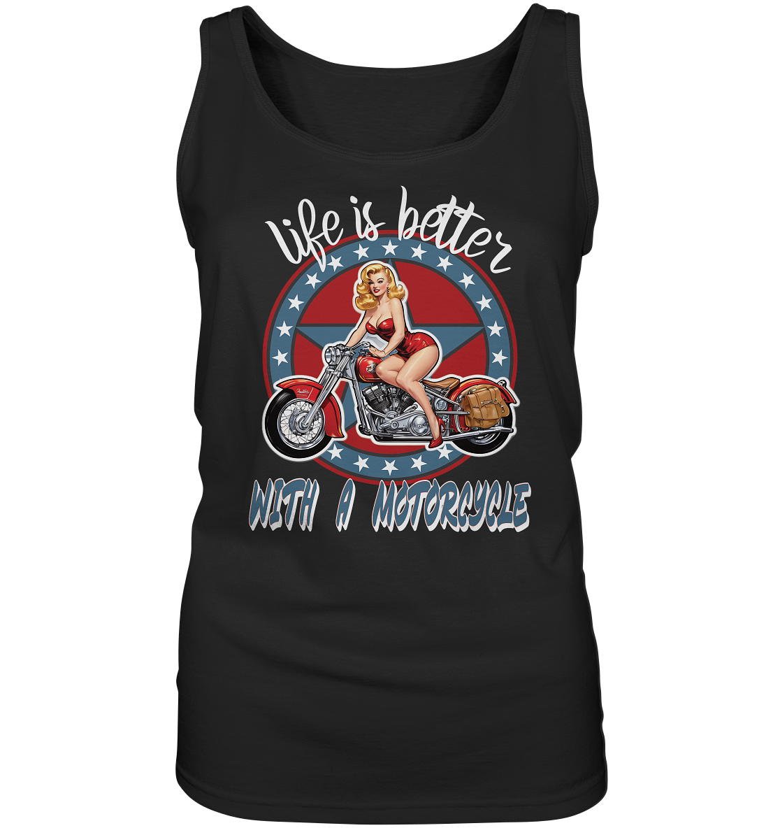 life is better with a motorcycle - Retro Design II - Ladies Tank-Top