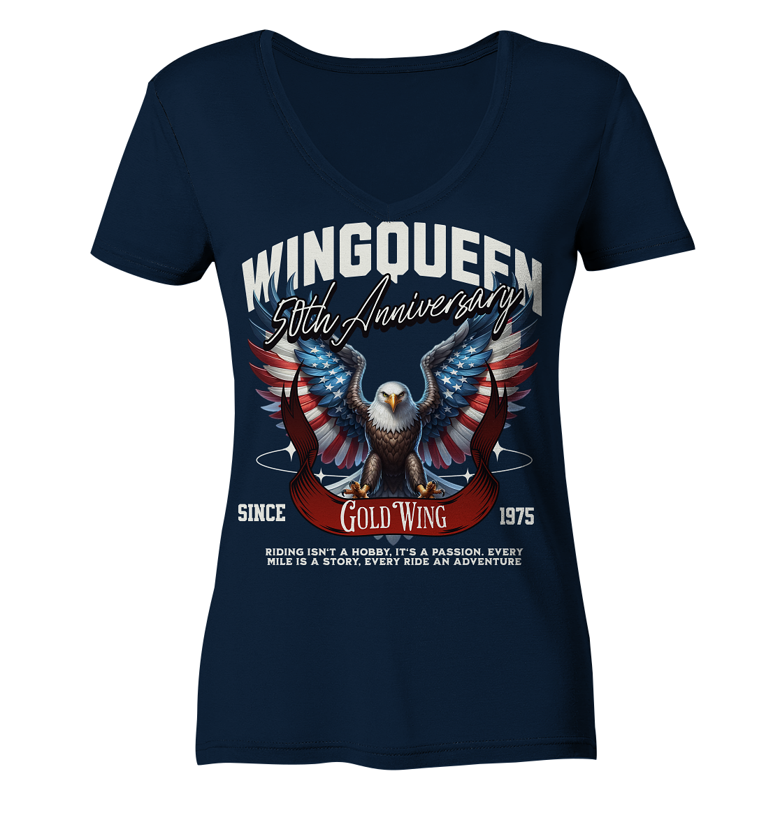 Goldwing Wing Queen 50 Jubiläum 1975 - Ladies V-Neck Shirt