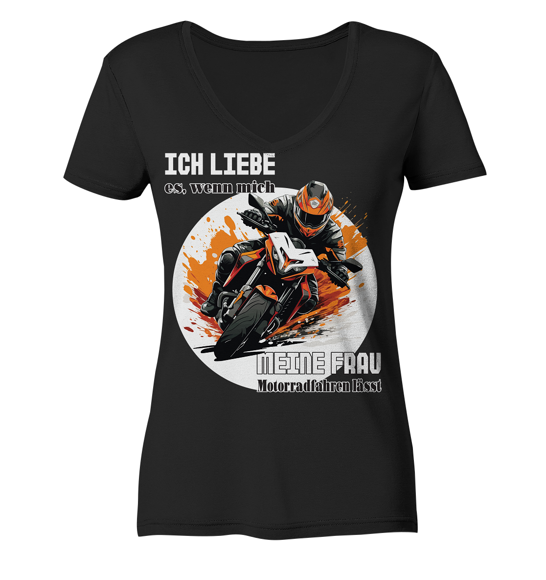 Ich liebe meine Frau - lustiger Biker Spruch - Ladies V-Neck Shirt