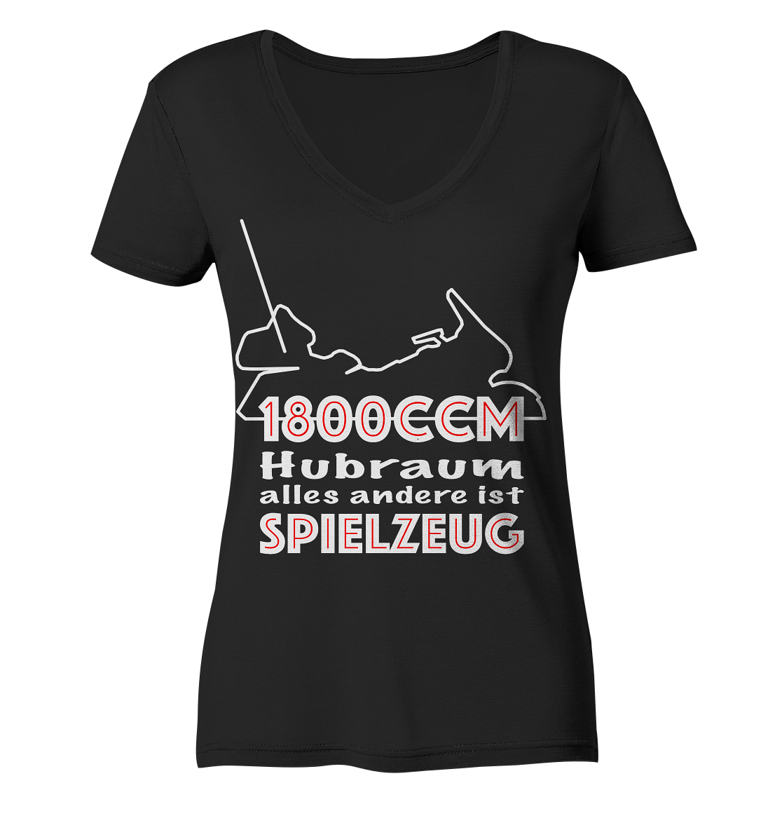Goldwinger Spruch - 1800ccm Spielzeug - Ladies V-Neck Shirt