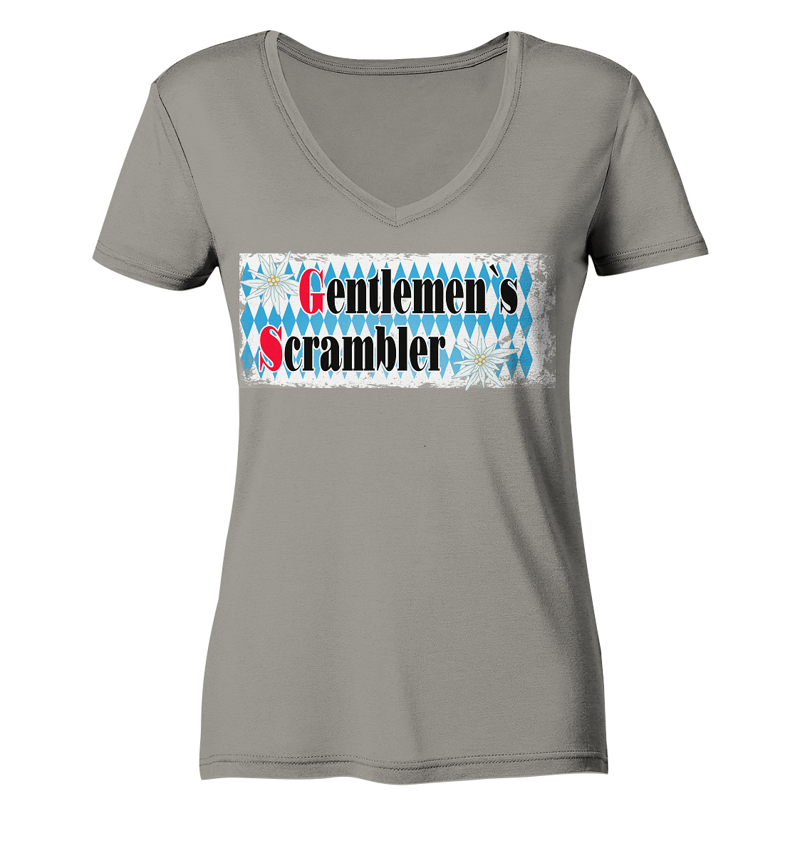 Gentlemen`s Scrambler - GS Adventure Bike - Ladies V-Neck Shirt