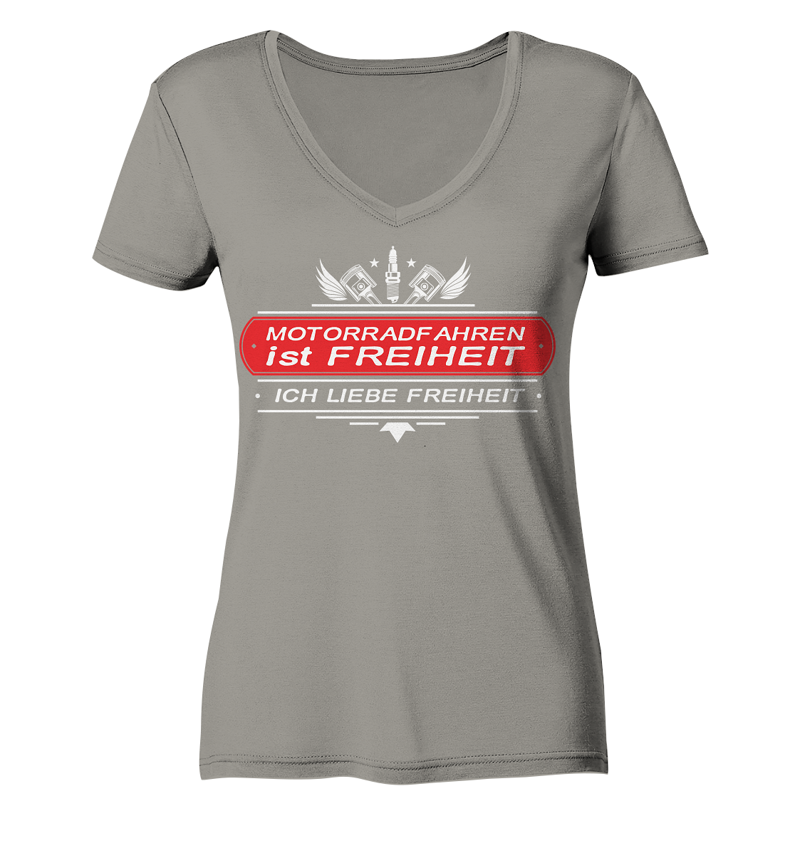 Motorradfahren ist Freiheit - Biker Spruch - Ladies V-Neck Shirt
