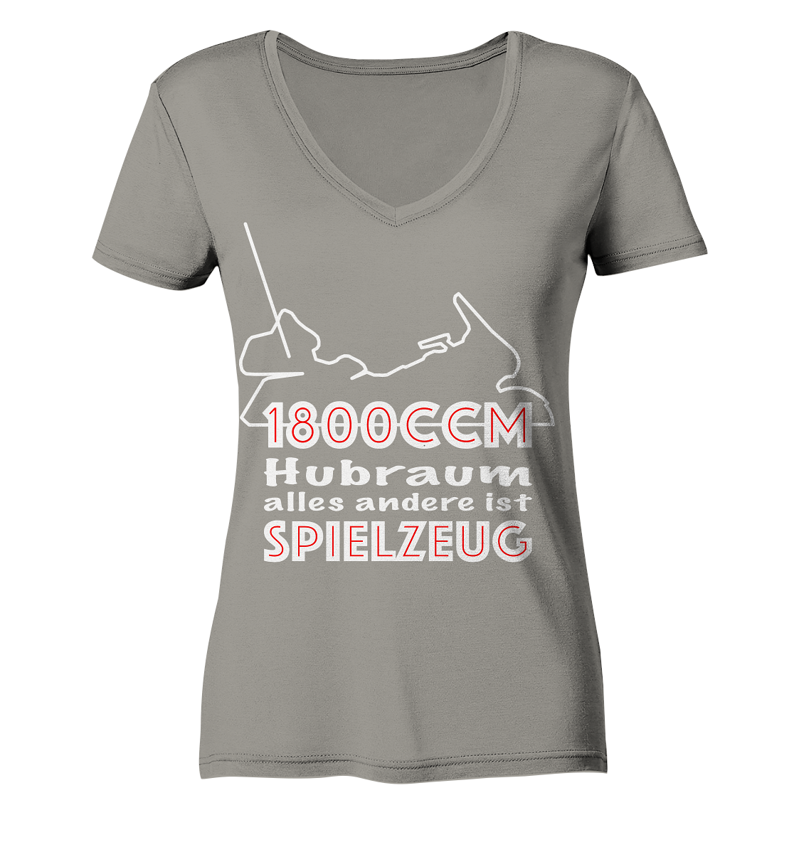 Goldwinger Spruch - 1800ccm Spielzeug - Ladies V-Neck Shirt