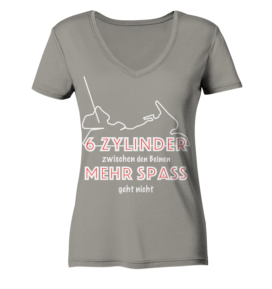 Goldwinger Spruch - 6 Zylinder - Ladies V-Neck Shirt